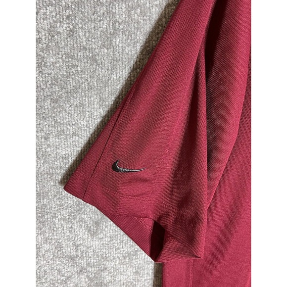Nike Golf Dri Fit‎ Embroidered Fellowship Open Polo Shirt Mens Size L Burgundy - Picture 7 of 9